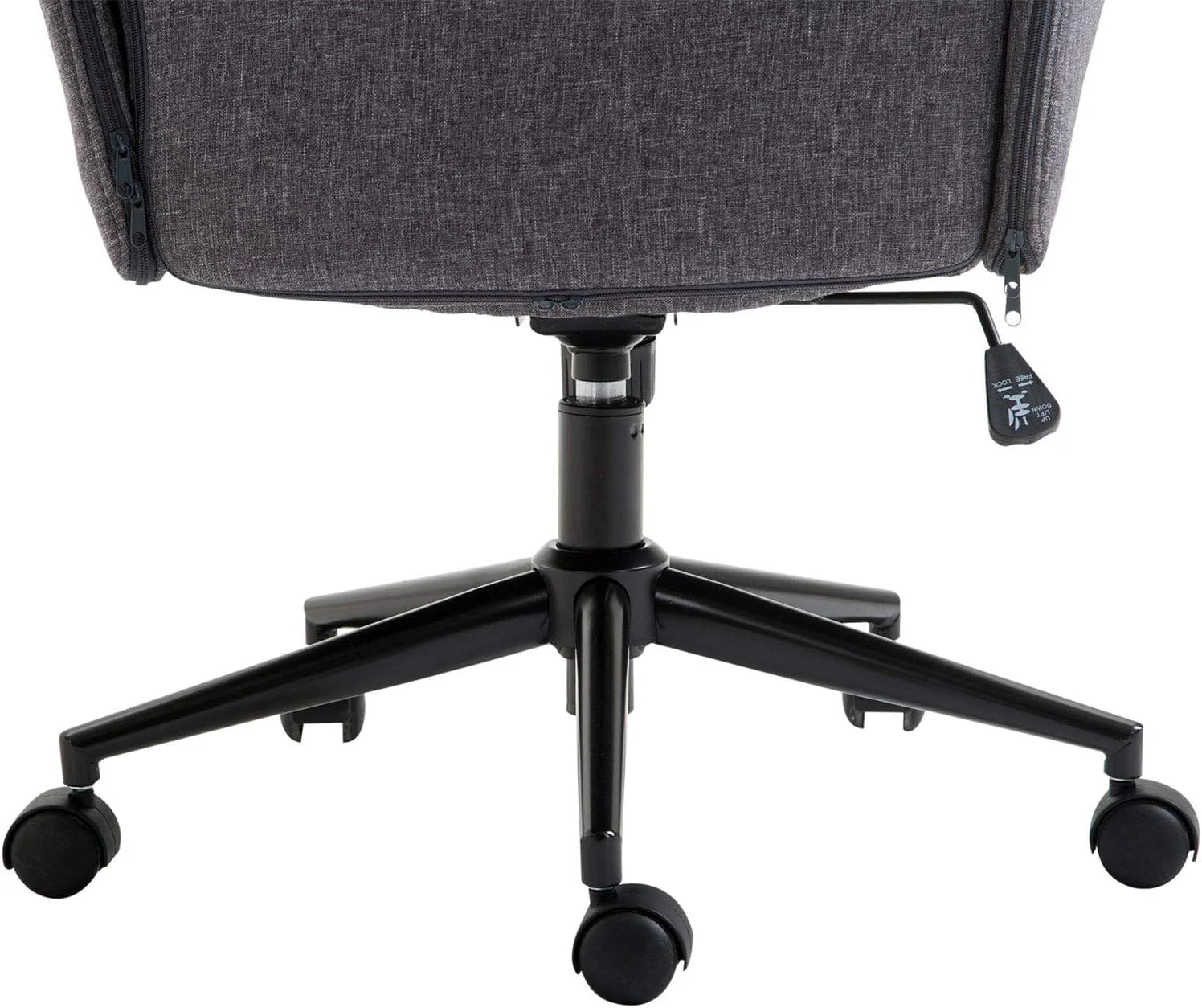 Dark Gray Linen Office Chair with Swivel Wheels D658