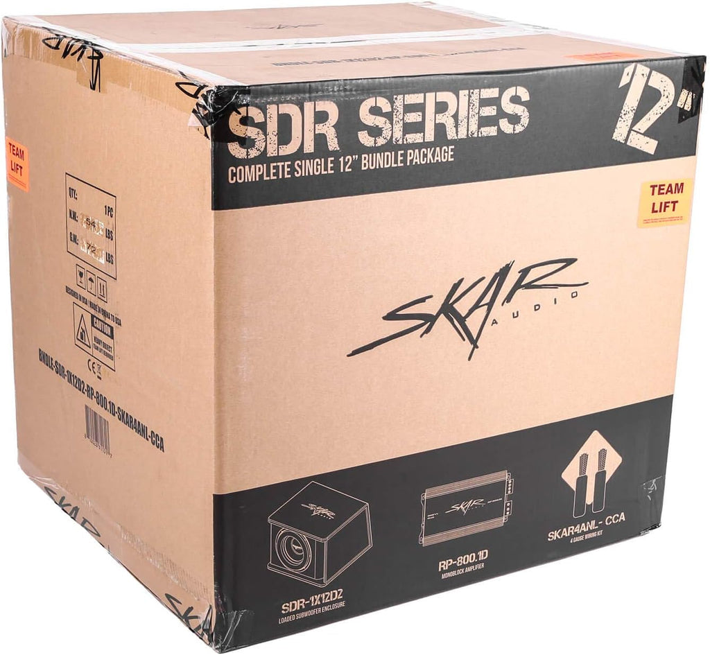 Single 12" 1,200 Watt Subwoofer Bass Package with Loaded Enclosure and Amplifier P321