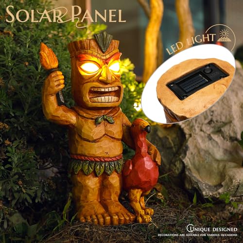 Solar Powered Tiki Figurine with Light D720