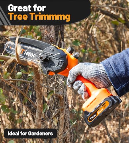 Mini Chainsaw 6 Inch Cordless 2Pcs 21V Batteries Portable Electric Chain Saw W1938