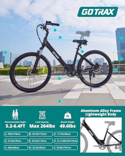 26" Electric Bike, Peak 500W, 7-Speed U159