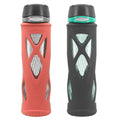 20 oz. Glass Water Bottle 2-Pack (Gray & Orange) U13868