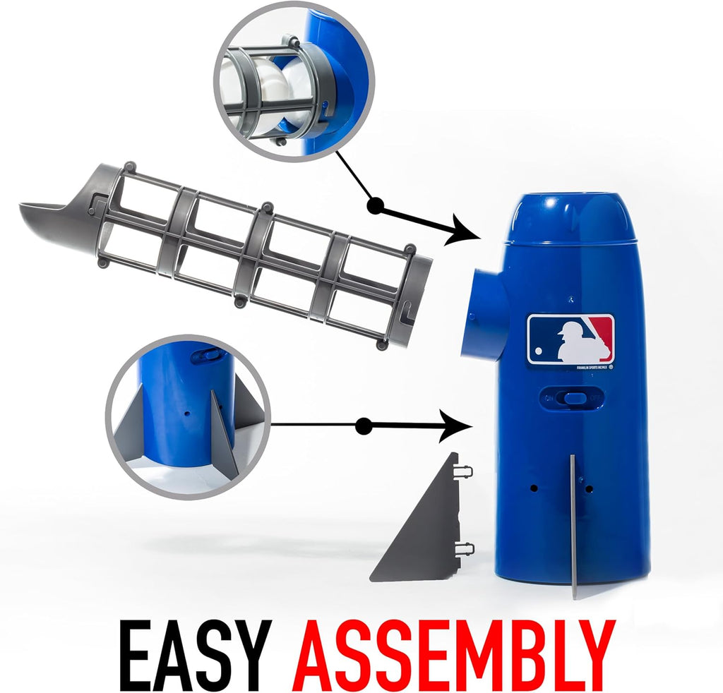 MLB Kids Pitching Machine with 5 Plastic Baseballs & Baseball Bat L3019