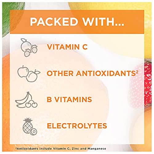 Raspberry Flavor Vitamin C Powder with Vitamin D, Zinc, Antioxidants and Electrolytes - 30 Count F981