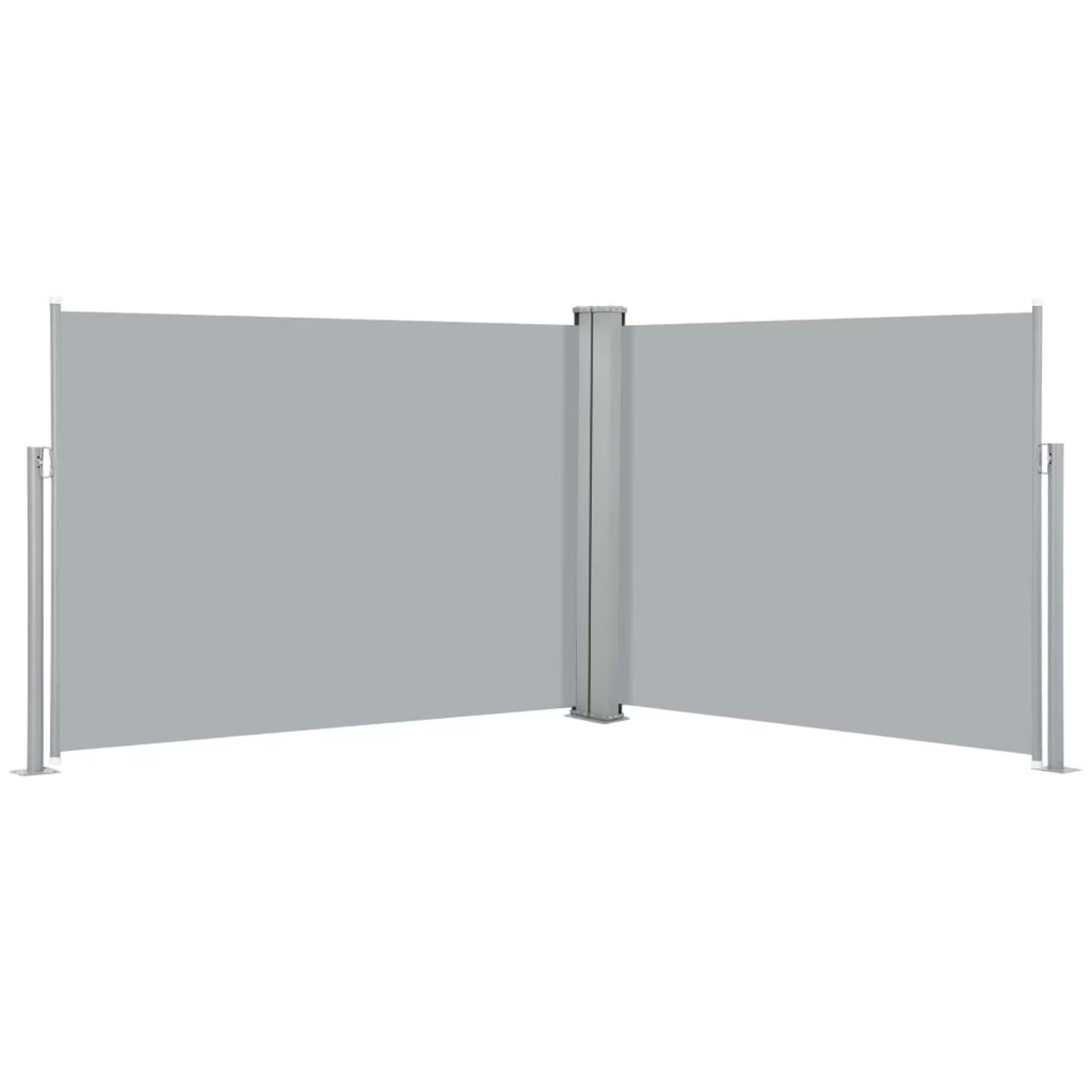 Retractable Side Awning Patio Screen Fence Outdoor Divider Fencing Steel Frame Polyester Windscreen Anthracite 55.1 x 393.7 Inches H5031