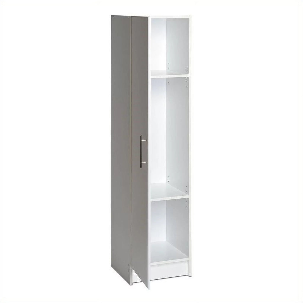 White 16" Wood Broom Cabinet Q277
