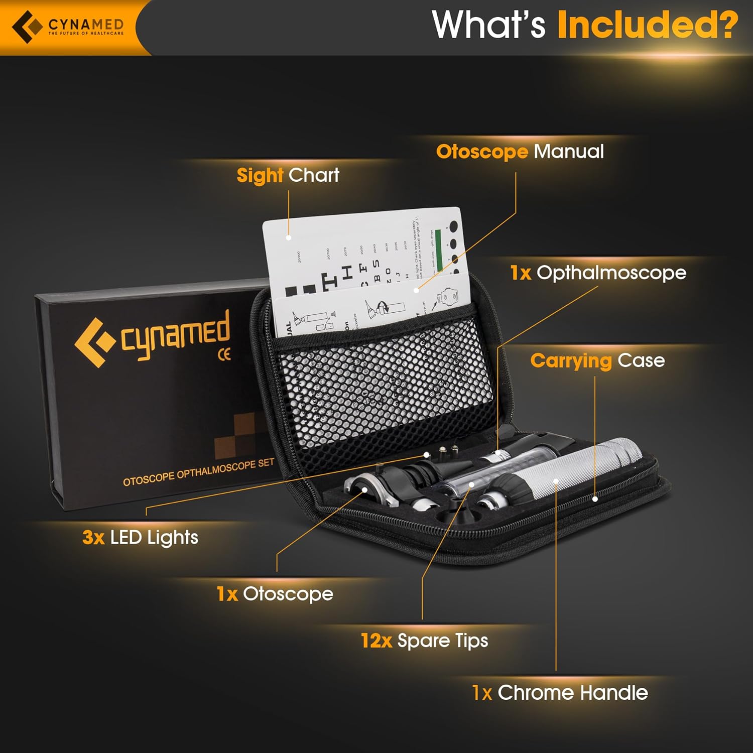 2-in-1 Ear Scope Set with Sight Chart and Carry Case X6653