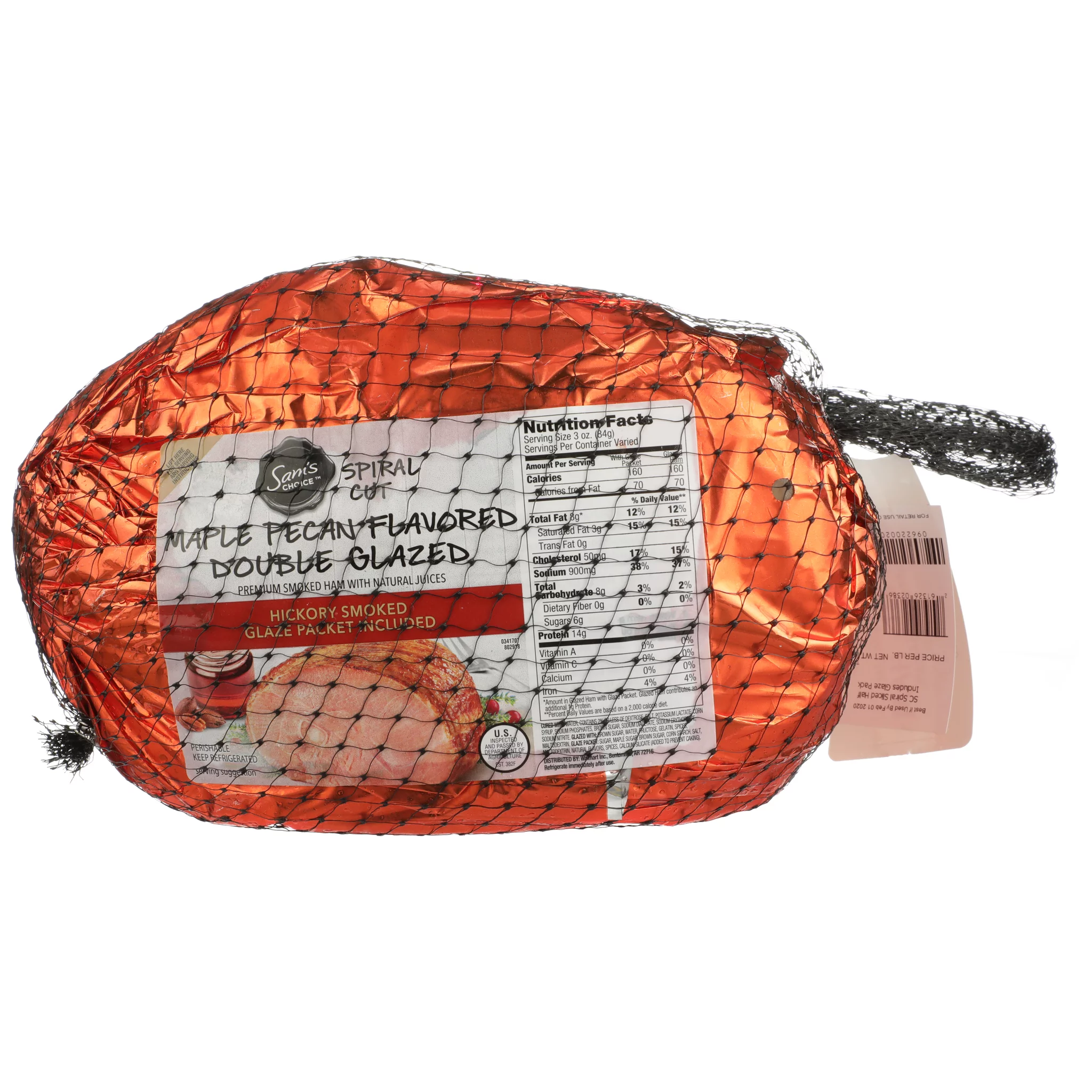 Spiral-Cut Maple Pecan Flavored Double Glazed Ham, 8 - 13 lbs F974074