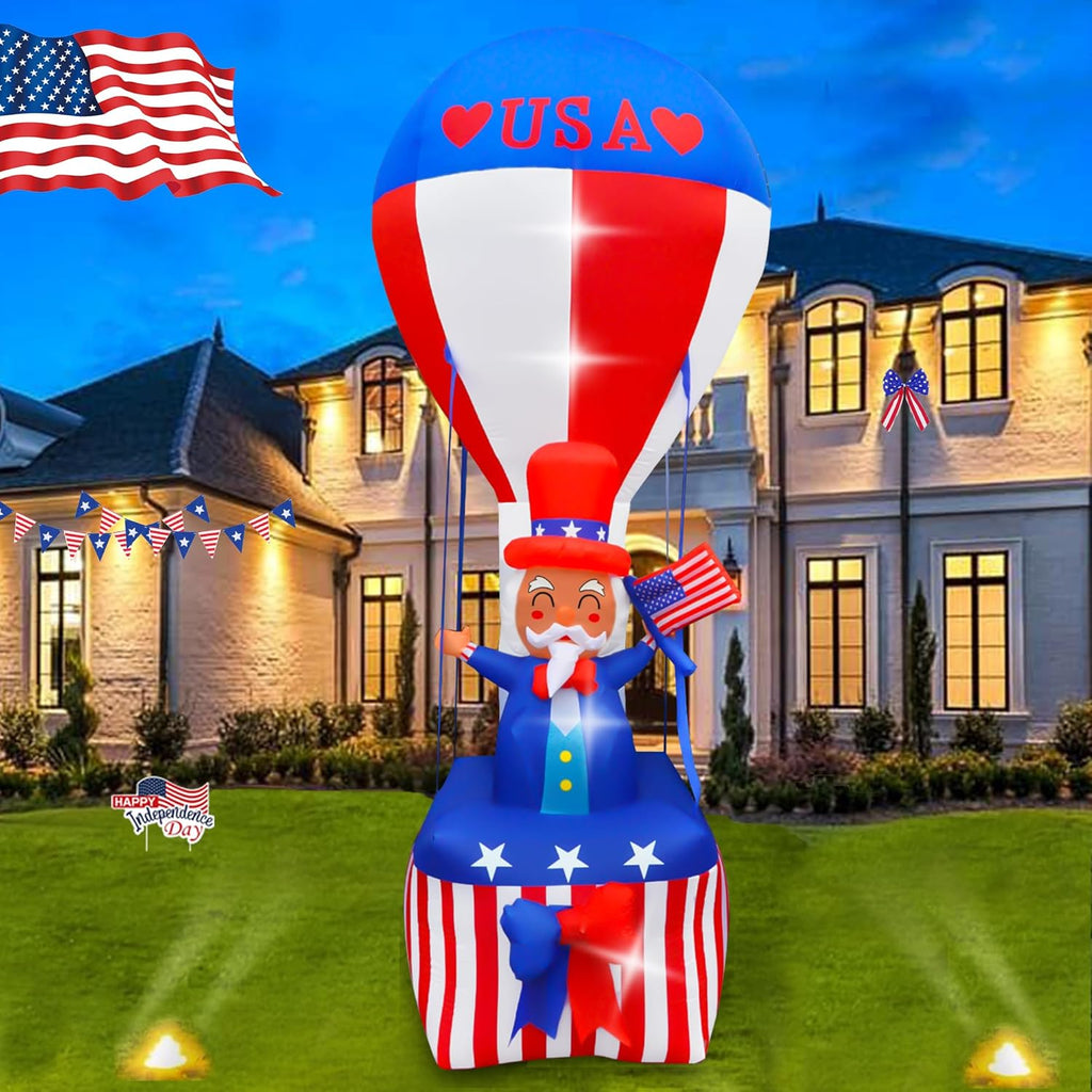 9FT Uncle Sam on Hot Air Balloon Inflatable with LED Lights N775141