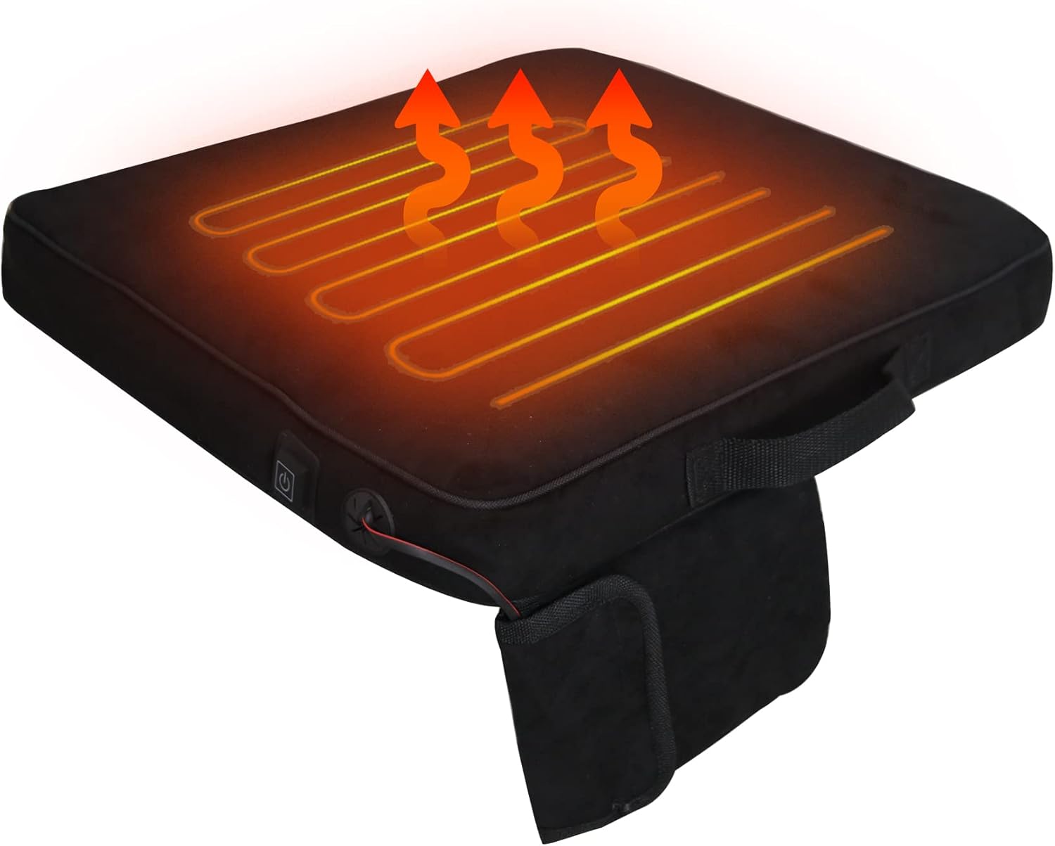 Portable Heated Seat Cushion with 3 Heating Settings Memory Foam O4614