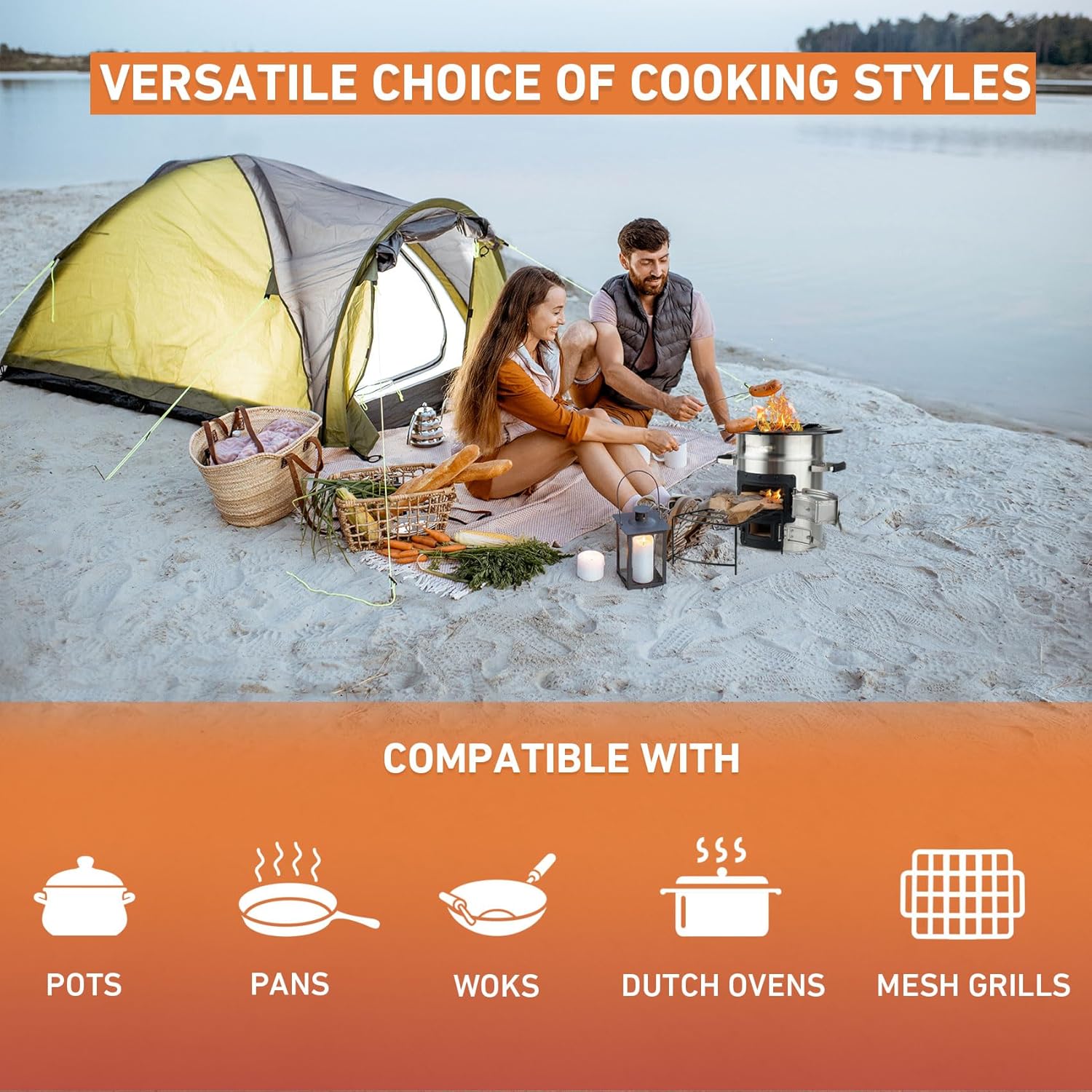 Stainless Steel Wood Burning Camping Stove P2794