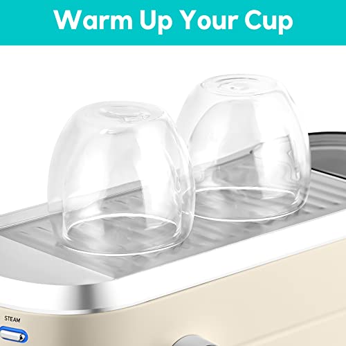 Espresso Machine 20 Bar with Milk Frother Steam Wand, Compact Coffee Machine with 34oz Removable Water Tank W5327