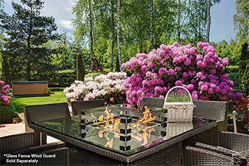 Slate Grey 36-Inch Outdoor Propane Gas Fire Pit Table with Tempered Glass Top J425