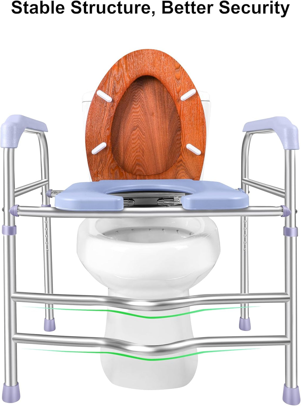 Raised Toilet Seat with Handles 400lbs, Adjustable Height R69221