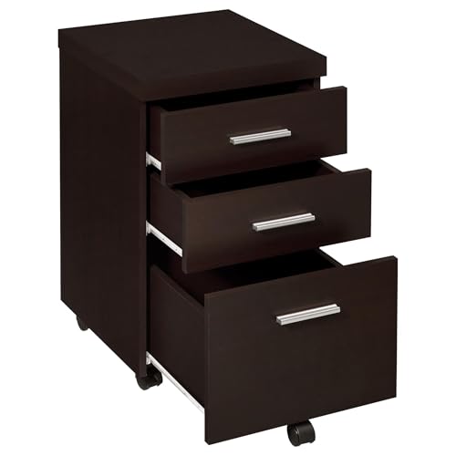 3 Drawer Mobile File Cabinet Cappuccino N207