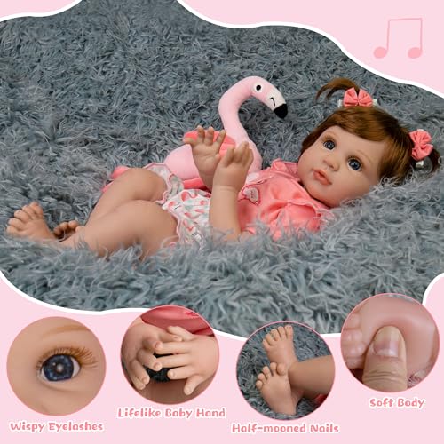 22 inch Lifelike Reborn Baby Doll with Feeding Toy Accessories Set U830195