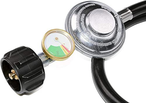 6 Feet Propane Regulator Hose with Tank Gauge, 3/8" Female Flare Nut X867824