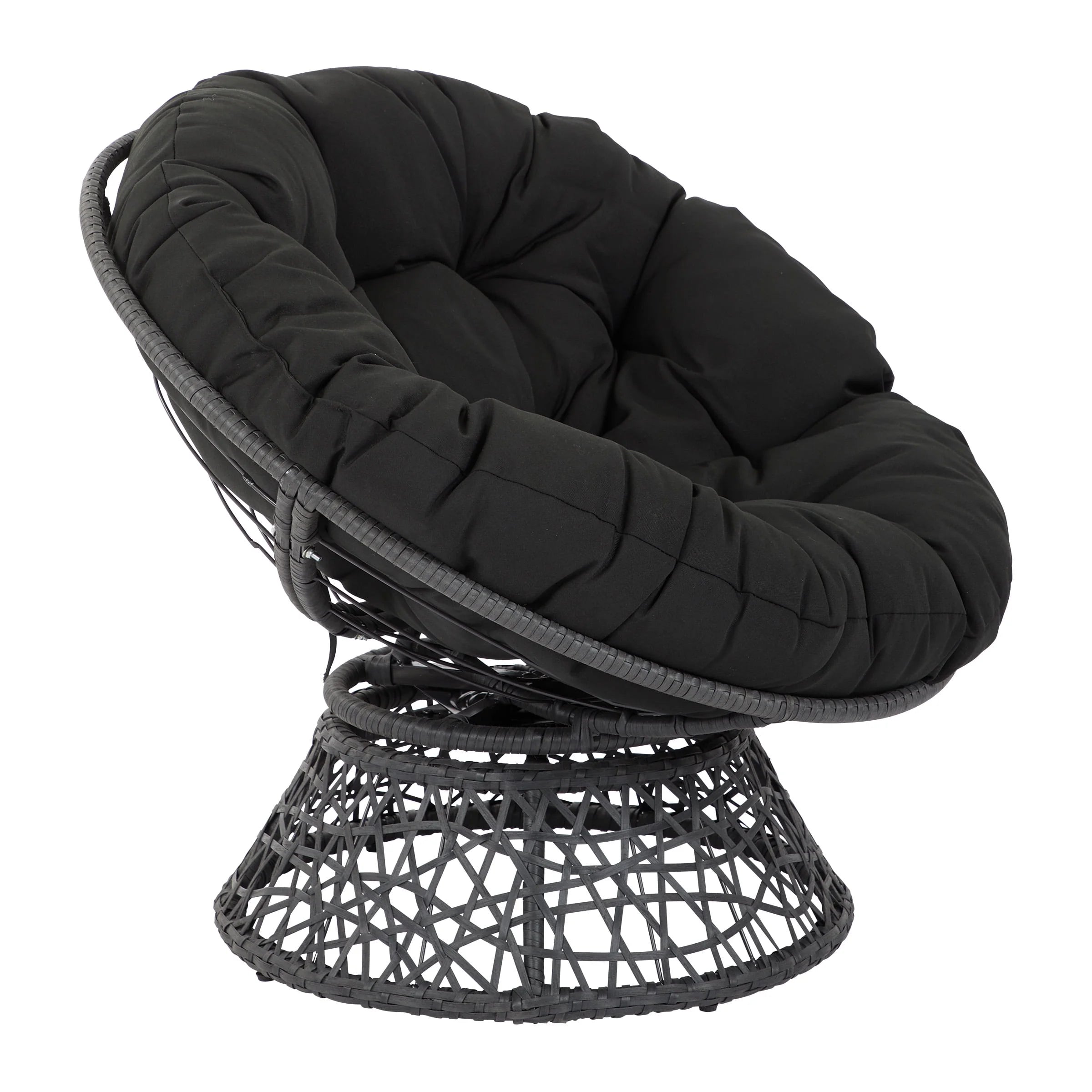 White cushion Papasan Chair with Black Frame Z954531