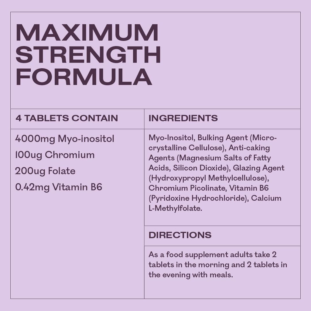 120 Vegan Tablets Myo Inositol Supplement Q234433