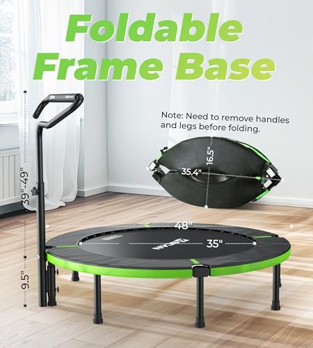 40"/48" Foldable Mini Trampoline with Adjustable Foam Handle G722