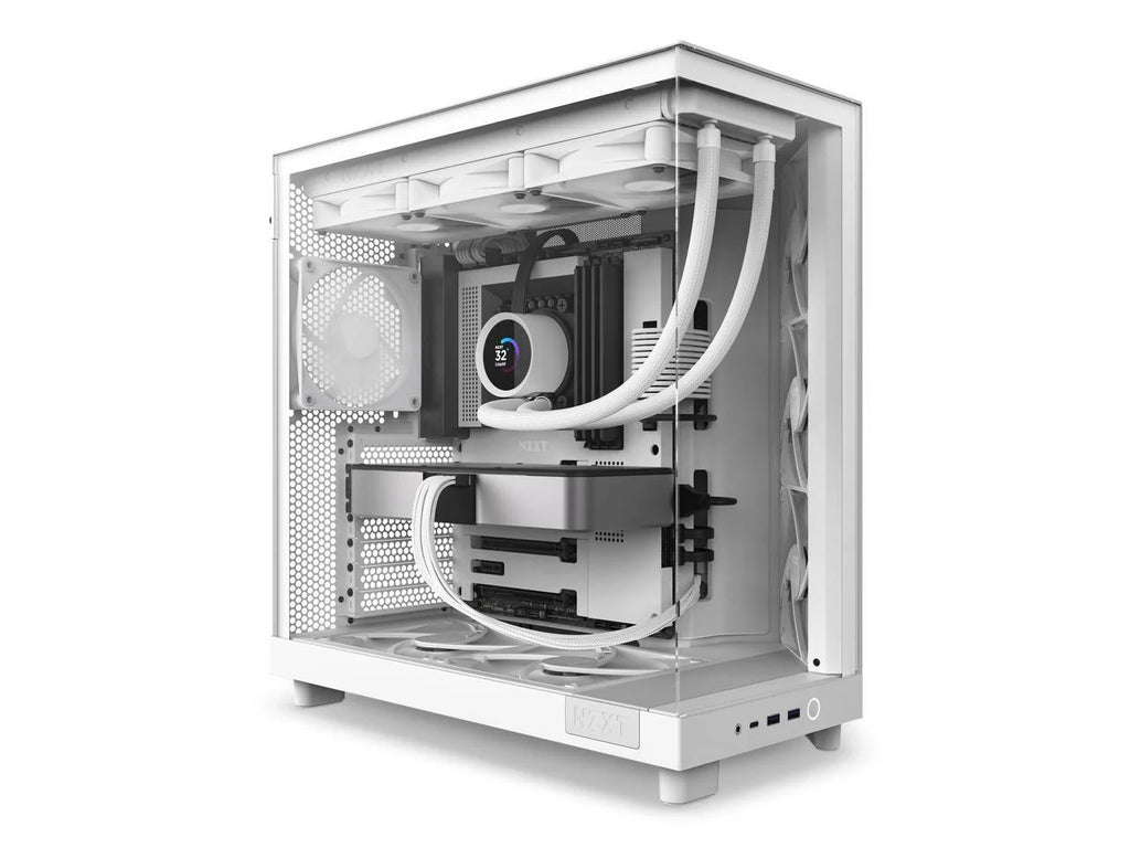White Compact Dual-Chamber Mid-Tower Airflow Case S854776