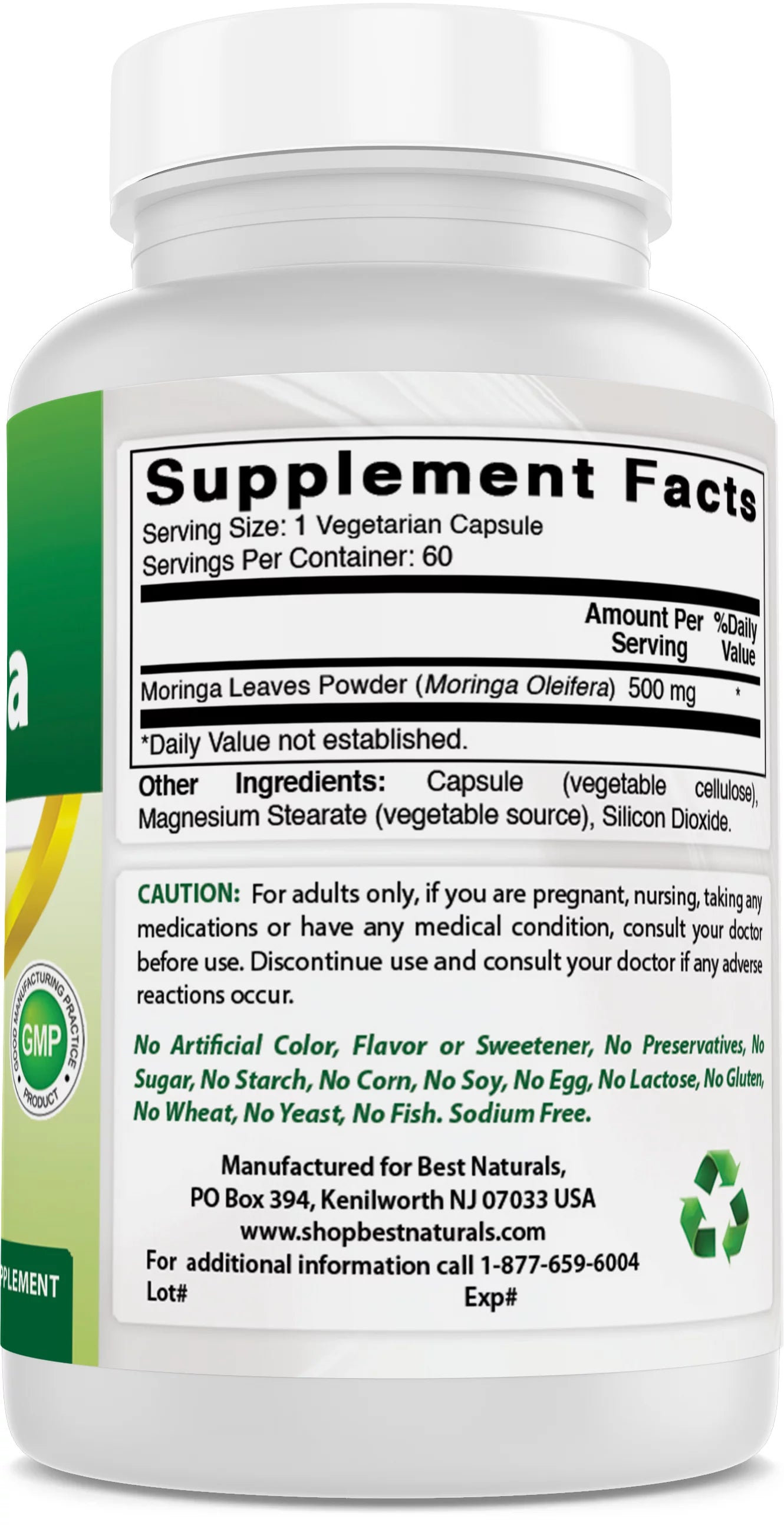 3 Pack Moringa 500 mg 60 Vegetarian Capsules G57321