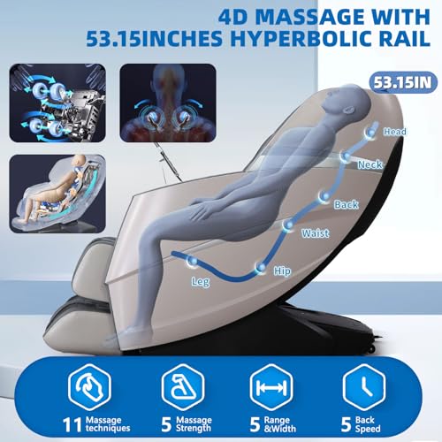 Black Full Body Massage Chair with Zero Gravity SL Track Q7748