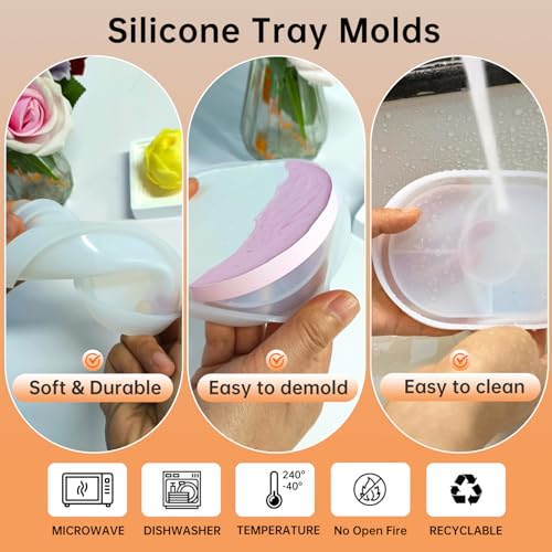 3 Pcs Silicone Rectangle Resin Molds W338174