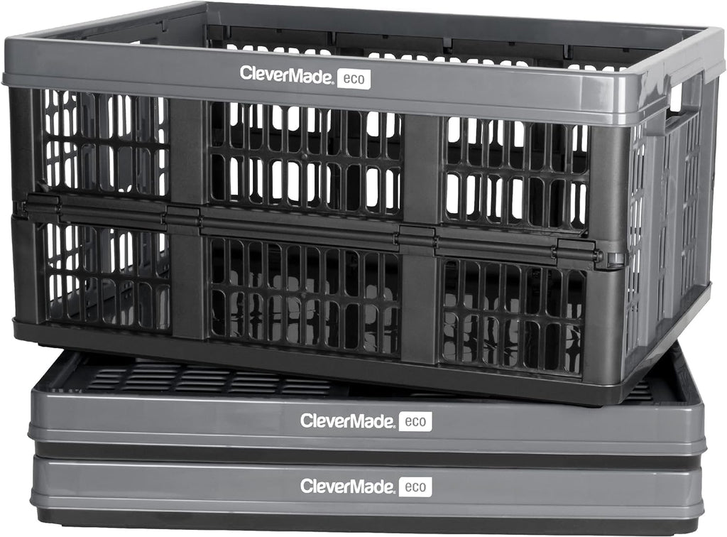 3PK 45L Collapsible Plastic Storage Bins T290544