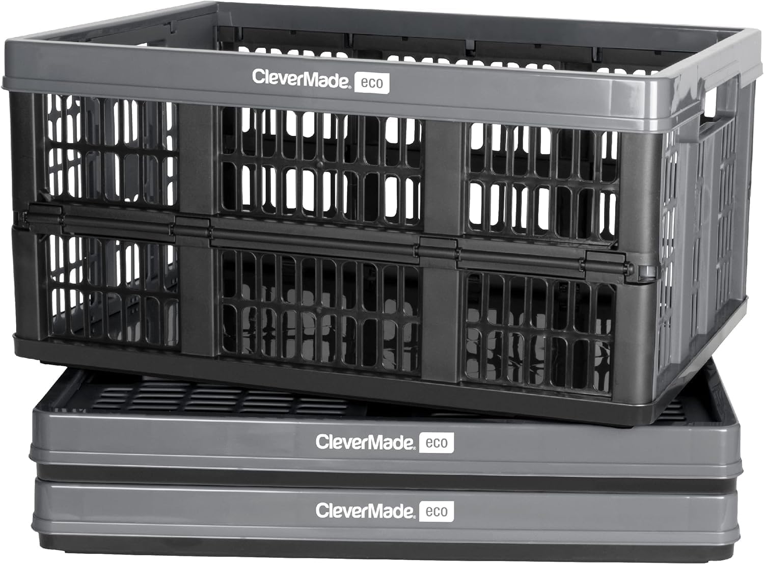 3PK 45L Collapsible Plastic Storage Bins T290544