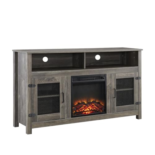 Grey Fireplace TV Stand with Electric Fireplace for TVs up to 65" Q83065