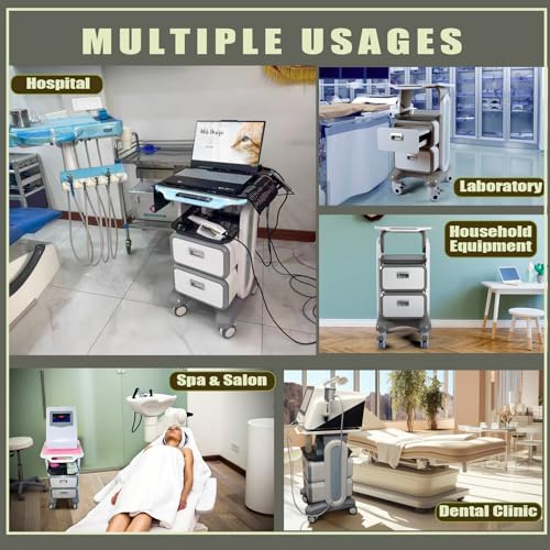 Medical Trolley Cart with Drawers, Rolling Cart with Wheels and Trays, Mobile Utility Cart H83636