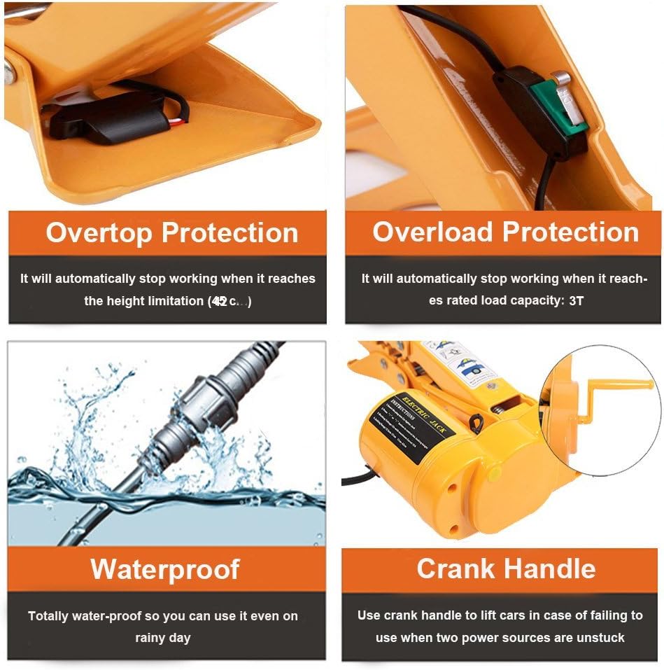 3 Ton 12V Electric Scissor Lift Jack Set with Double Saddles K703