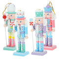 4pcs Pink Wooden Nutcracker Ornaments Y16099