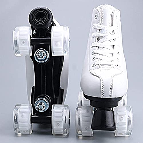 Classic White Quad Roller Skates with PU Leather and PU Wheels M488