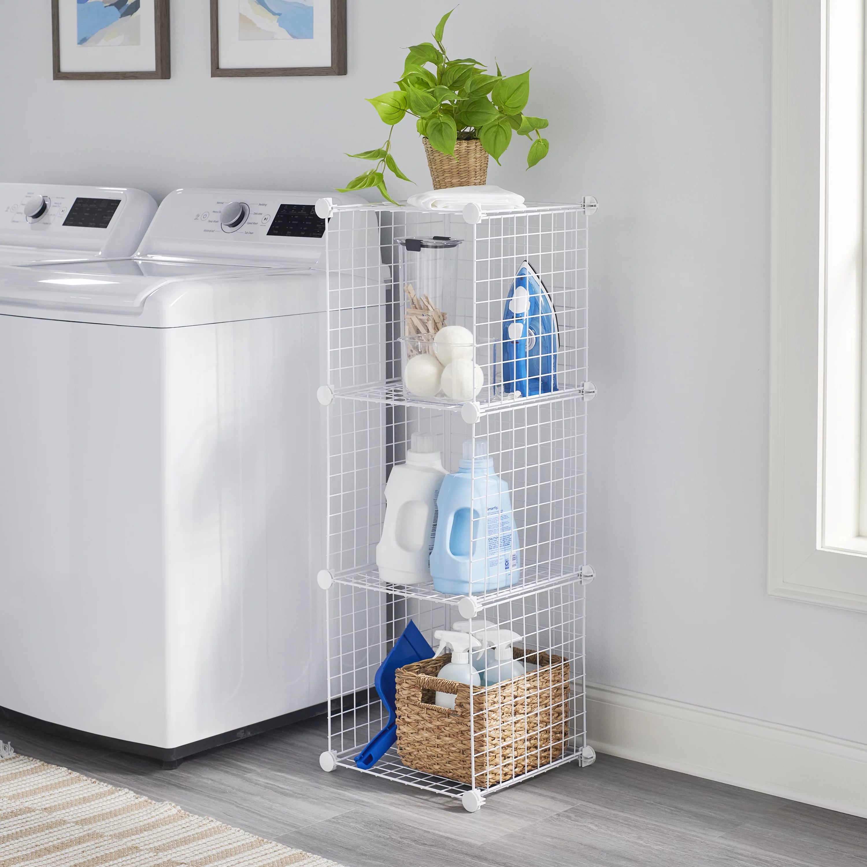 White 3-Piece Stackable Modular Storage Cube Set V922129