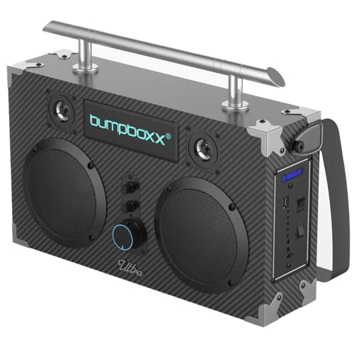 Retro Bluetooth Boombox with Rechargeable Lithium Battery and Carrying Strap A2706