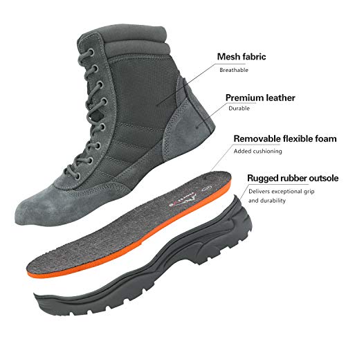 Military Tactical Work Boots Leather Combat Boots 6-8 Inches X4263