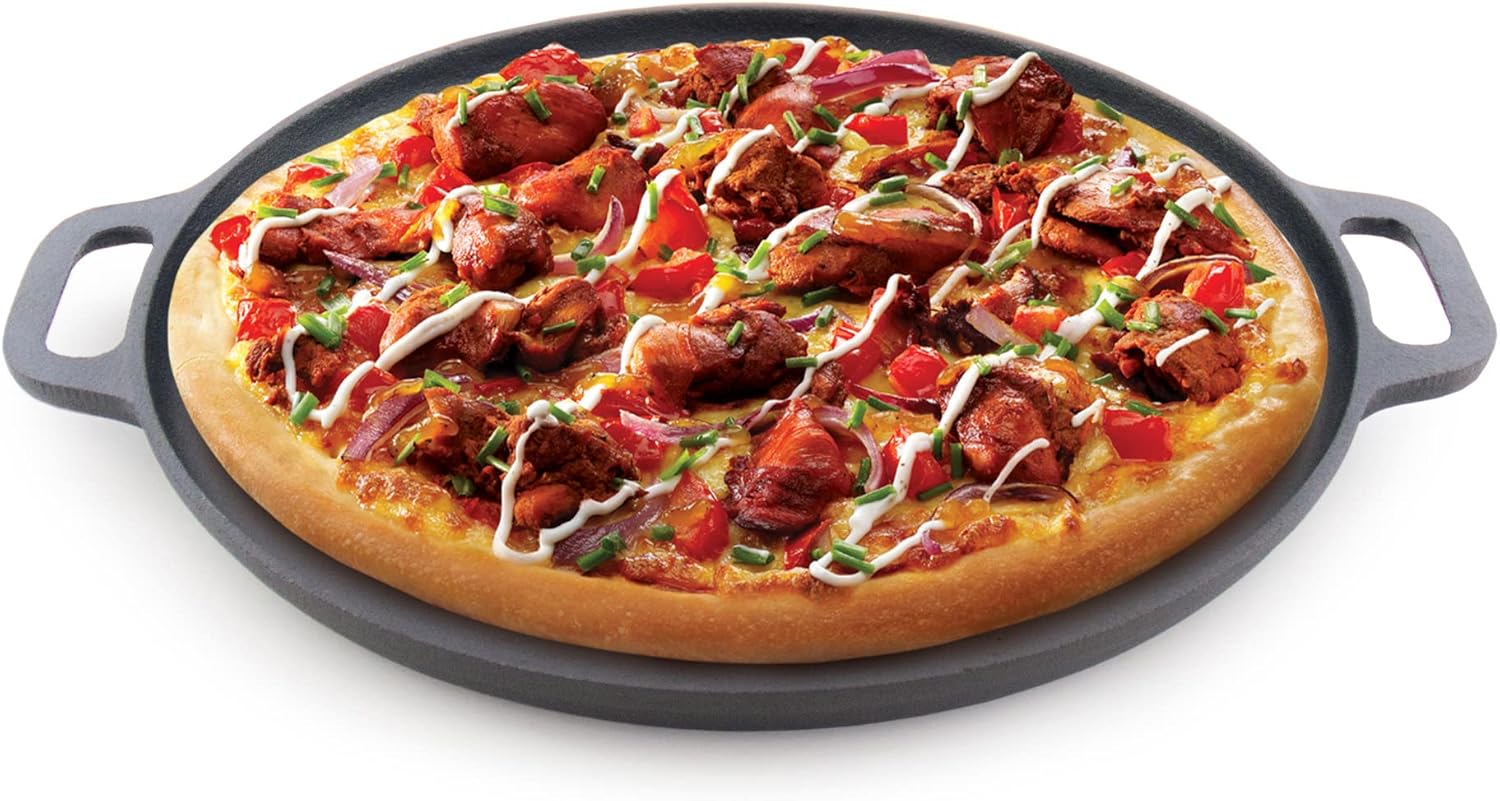 14" Pre-Seasoned Black Cast-Iron Griddle Pizza Pan B160