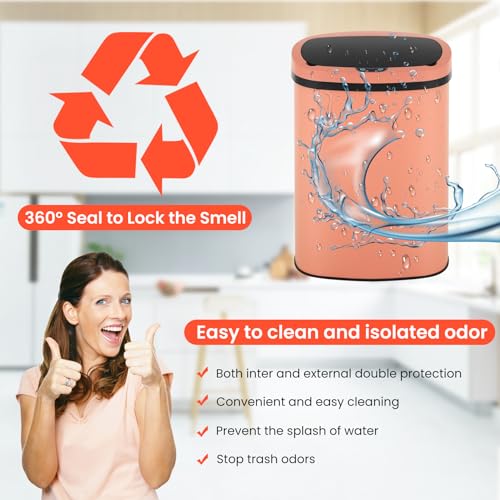 13-Gallon Stainless Steel Automatic Motion Sensor Trash Can J496