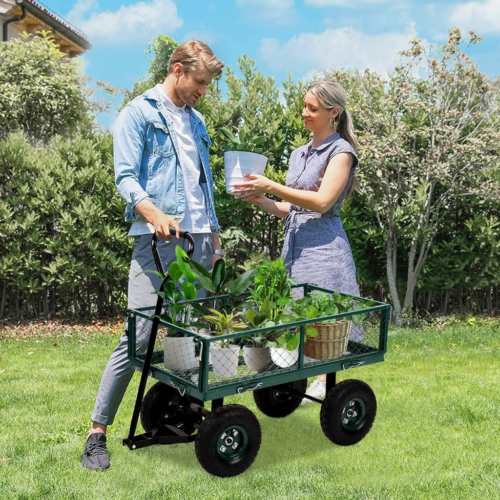 Heavy Duty Utility Wagon Garden Cart with Removable Sides, 400lb Weight Capacity, Folding Collapsible Wagon D1998