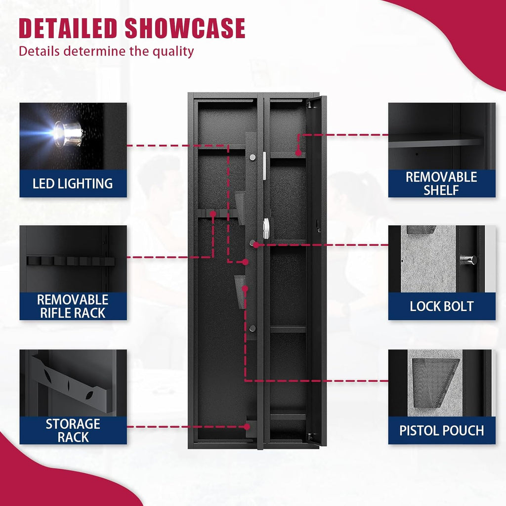 4-5 Gun Safe with Removable Shelf and Gun Rack L72345