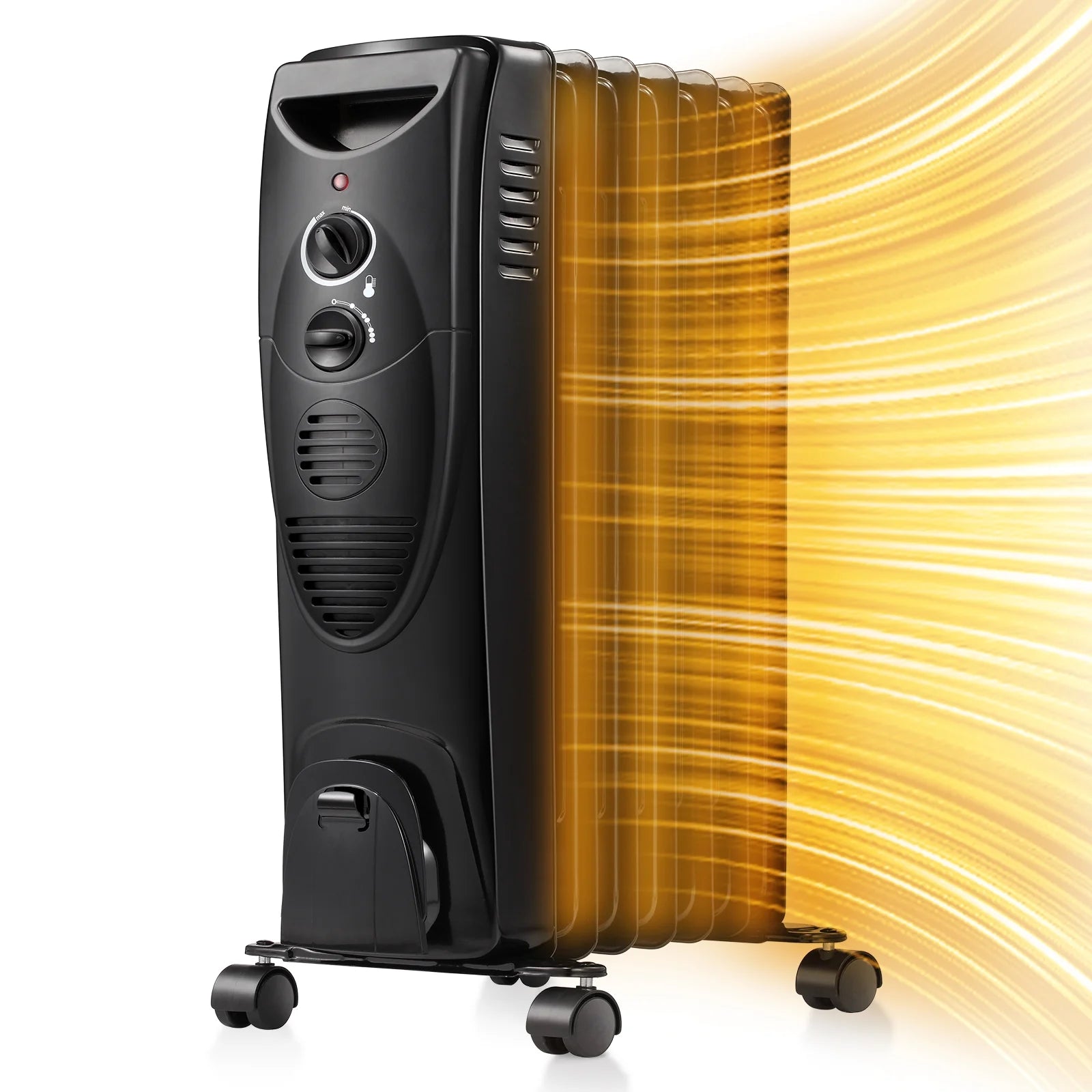 Black Electric Oil Filled Radiator Space Heater Q733