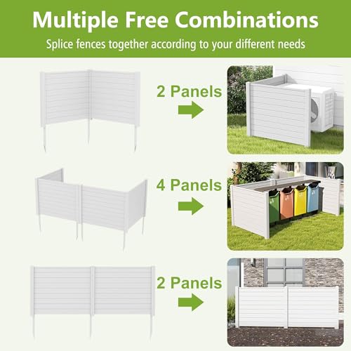 48"W x 48"H Air Conditioner Fence Privacy Screen with Ground Stakes X8371