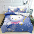 3D Print Kitty Quilt Cover Set with Pillowcase J125