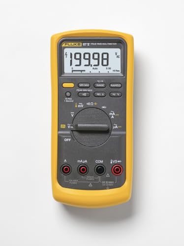Industrial Digital Multimeter with Current Clamp Kit, AC Current Measurements Up To 400 A, Includes Temp Probe, Test Leads And Alligator Clips K58342