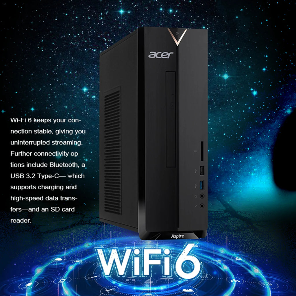 Black Desktop Computer with Intel Celeron N4505, 12GB RAM, 512GB PCIe SSD I7280