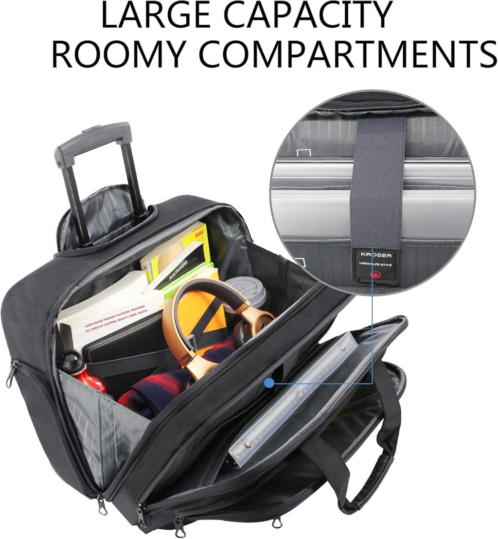 Rolling Laptop Bag Wheeled Briefcase for 17.3 Inch Laptop R343