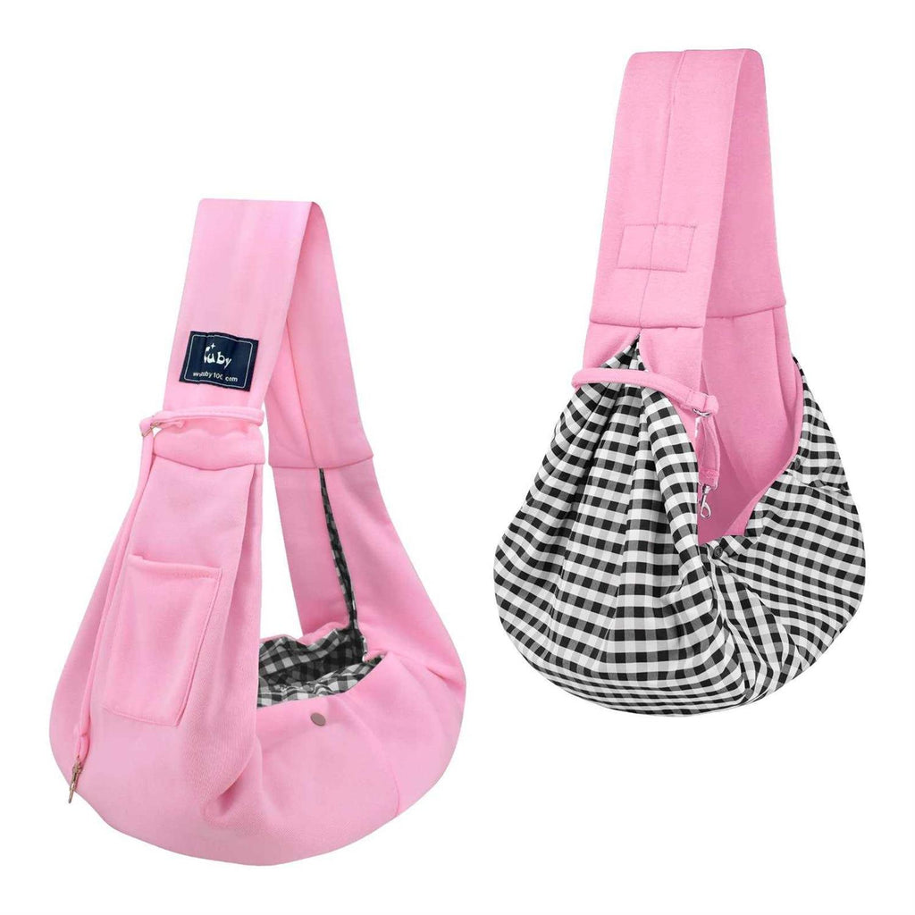 Dog and Cat Sling Carrier Hands Free Reversible Pet Papoose Bag Soft Pouch G5309