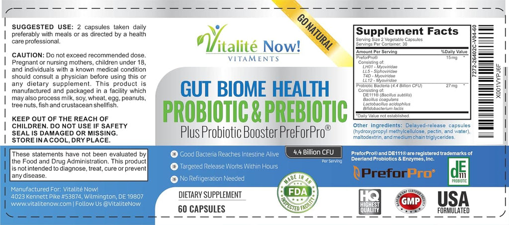 Probiotic plus Prebiotic - 4.4 Bn CFU - Bacillus Subtilis Y8903